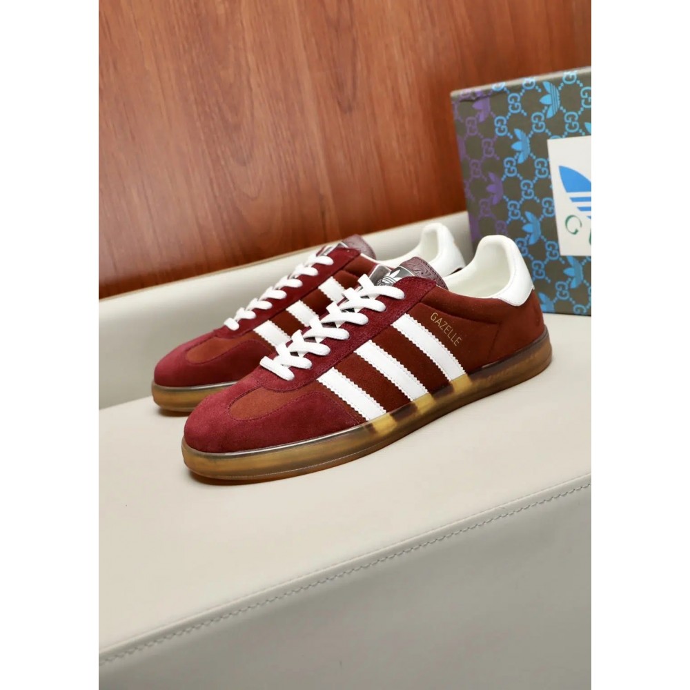 Adidas x Gucci Gazelle – DK Red Low Top Rep Sneakers