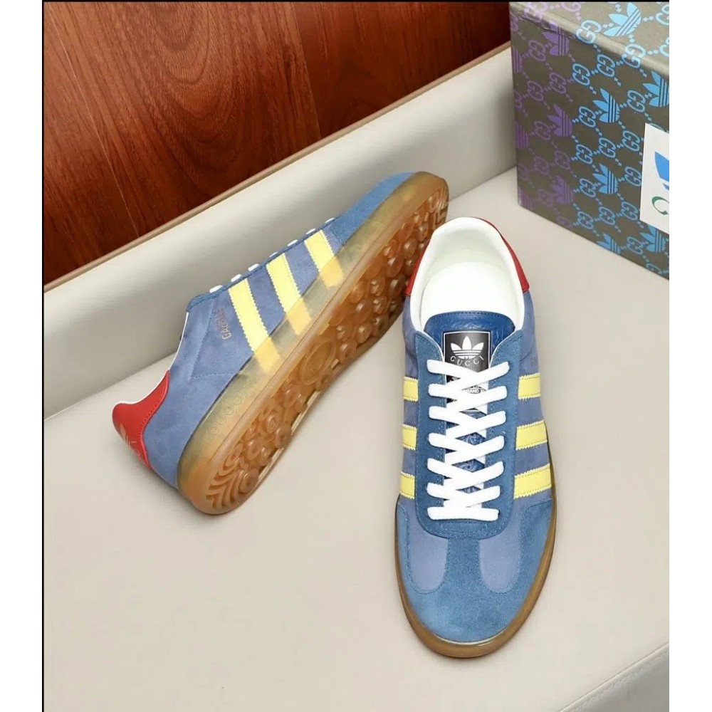 Adidas x Gucci Gazelle – Blue/Yellow Low Top Rep Sneakers