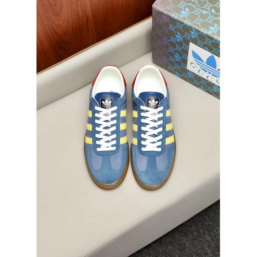 Adidas x Gucci Gazelle – Blue/Yellow Low Top Rep Sneakers