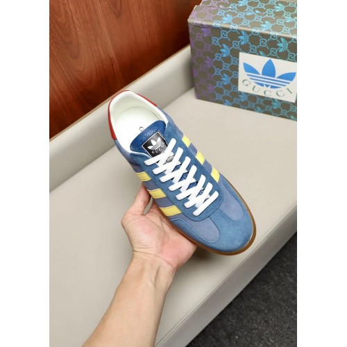 Adidas x Gucci Gazelle – Blue/Yellow Low Top Rep Sneakers