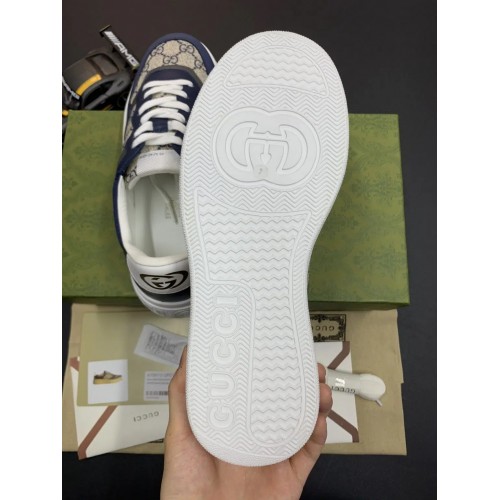 Gucci GG – Beige/Blue Low Top Replica Sneakers for Men