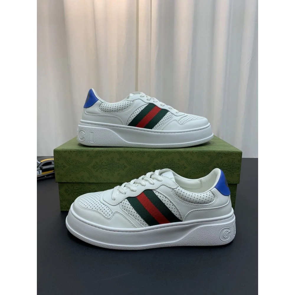 Gucci GG with Web – White Low Top Rep Sneakers for Girls
