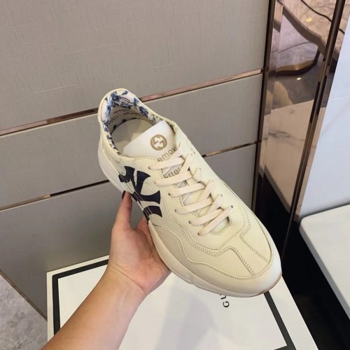 Gucci Rhyton Low Top Sneaker – NY Yankee Cream Leather