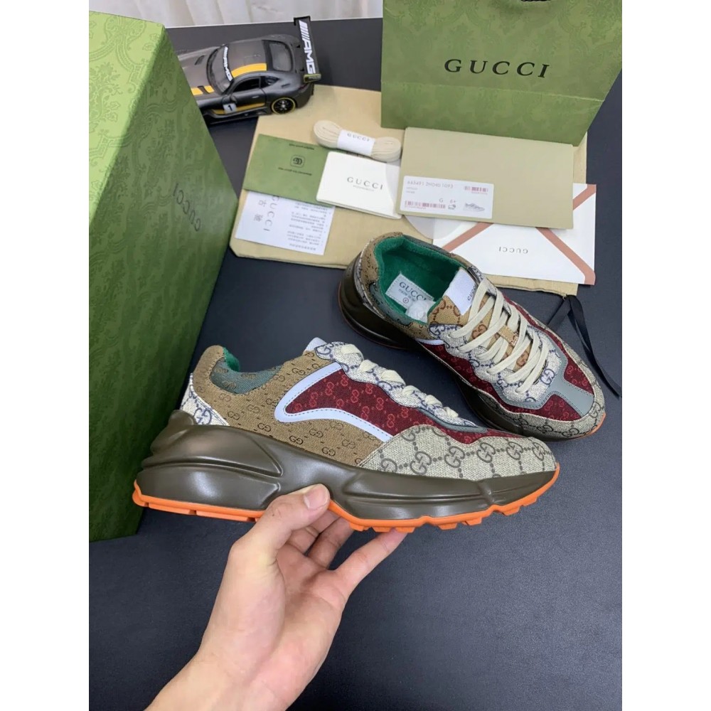 Gucci Rhyton Rep Sneaker – Multicolor Canvas & Leather