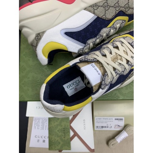 Gucci Rhyton Low Top Sneaker – BLUE/YELLOW