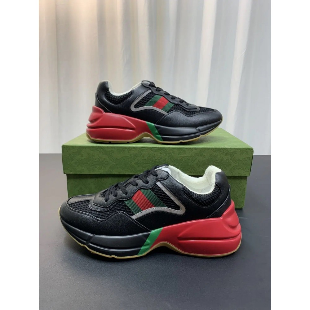 Gucci Rhyton Low Top Sneaker – BLACK/RED