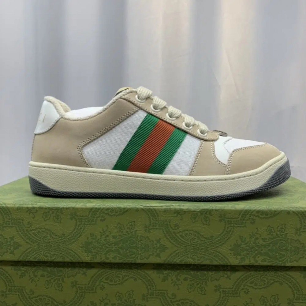 Gucci Screener Sneakers | Green White no logo