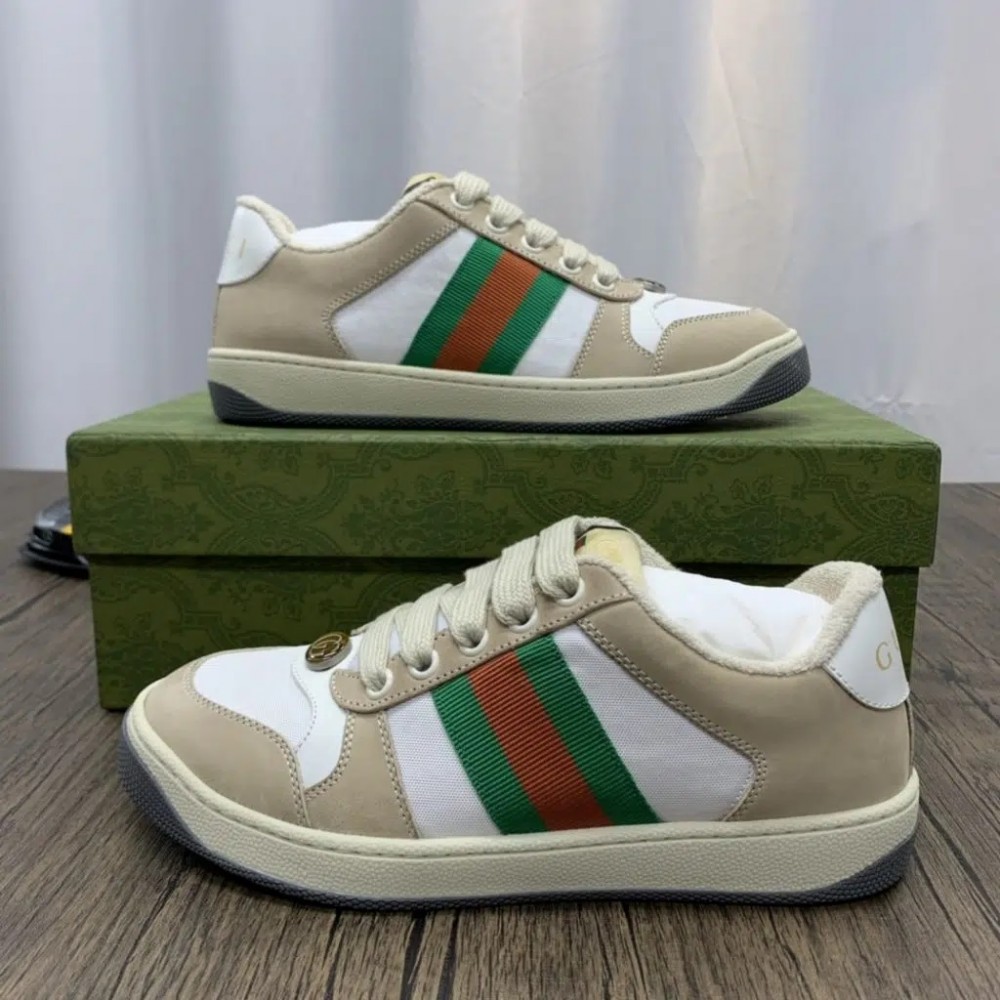 Gucci Screener Sneakers | Green White no logo
