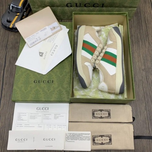 Gucci Screener Sneakers | Green White no logo