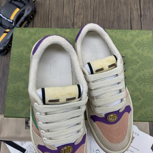 Gucci Screener Sneakers | Green Tan Purple