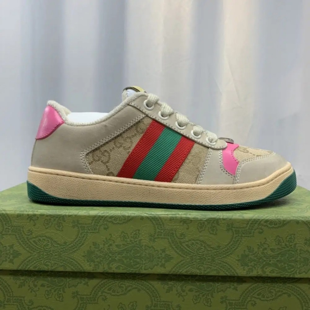 Gucci Screener Sneakers | Pink Green