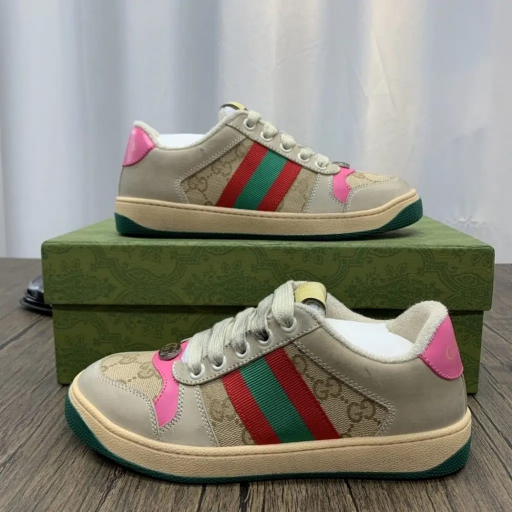 Gucci Screener Sneakers | Pink Green