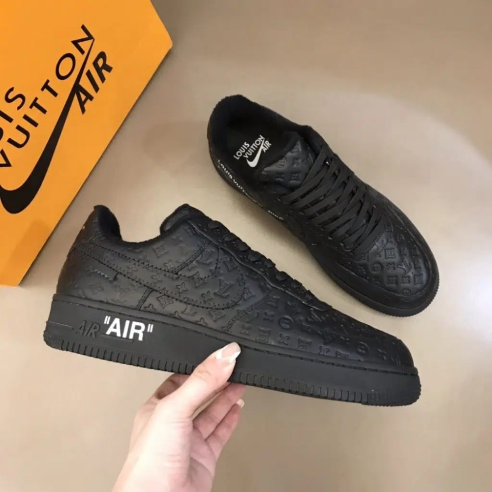 Louis Vuitton x Nike Air Force 1 Sneaker Reps – Pure Black