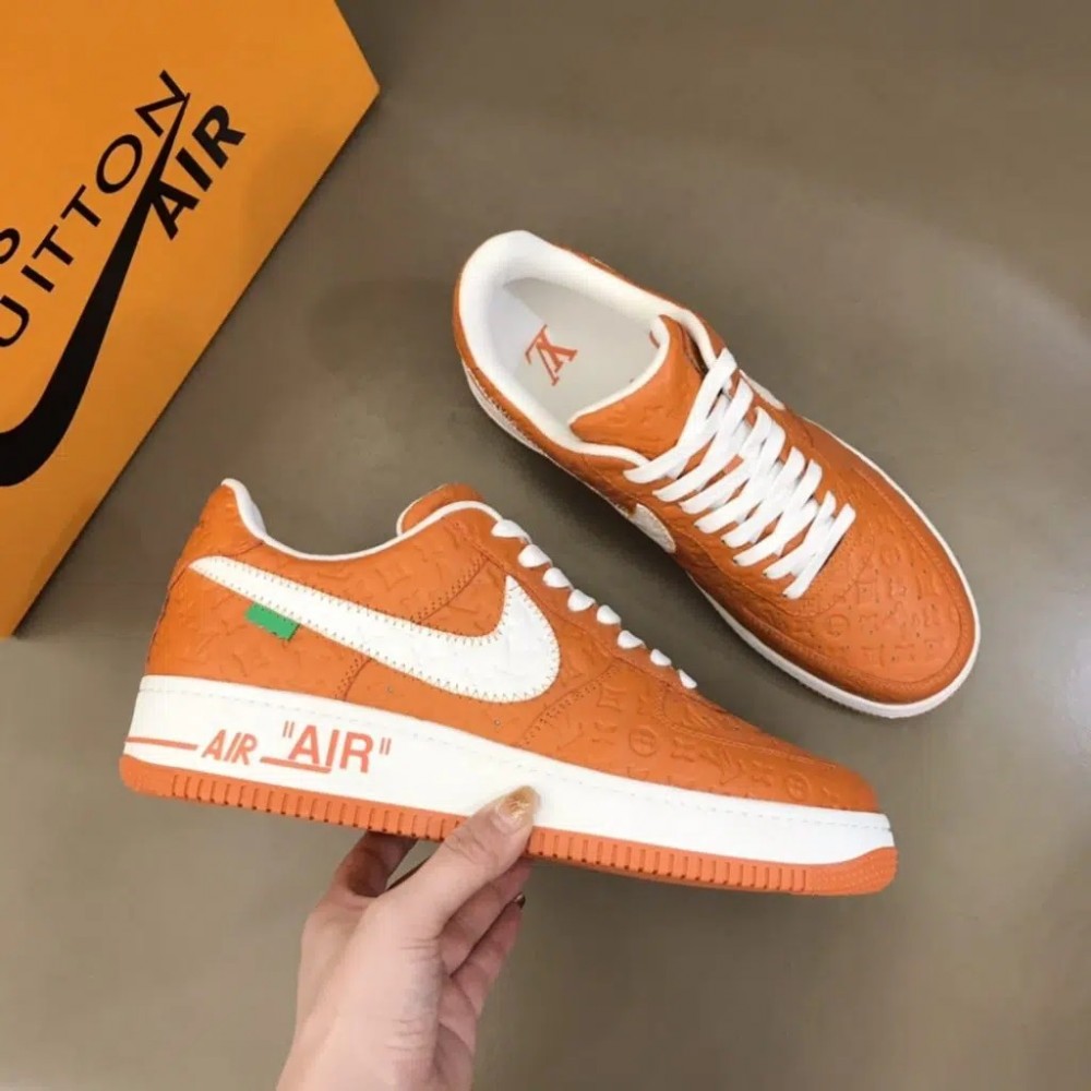 Louis Vuitton x Nike Air Force 1 Trainers Sneaker Reps (Orange)