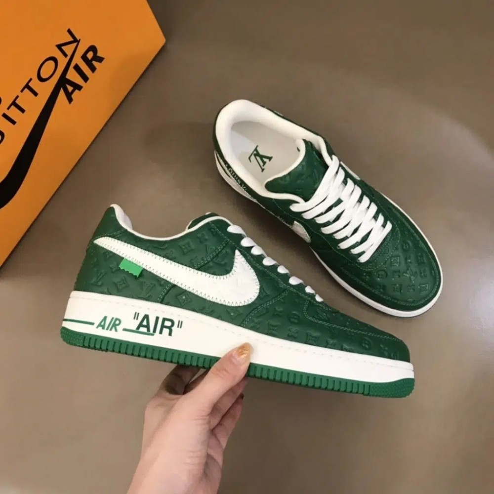 Louis Vuitton x Nike Air Force 1 Trainers Sneaker Reps (Green)