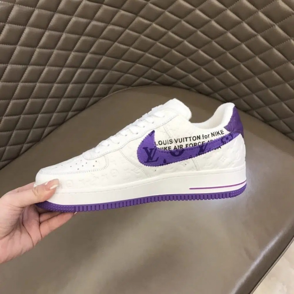 Louis Vuitton x Nike Air Force 1 Sneaker Reps (Purple & White)