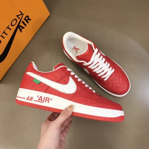 Louis Vuitton x Nike Air Force 1 Sneaker Reps (Pure Red)