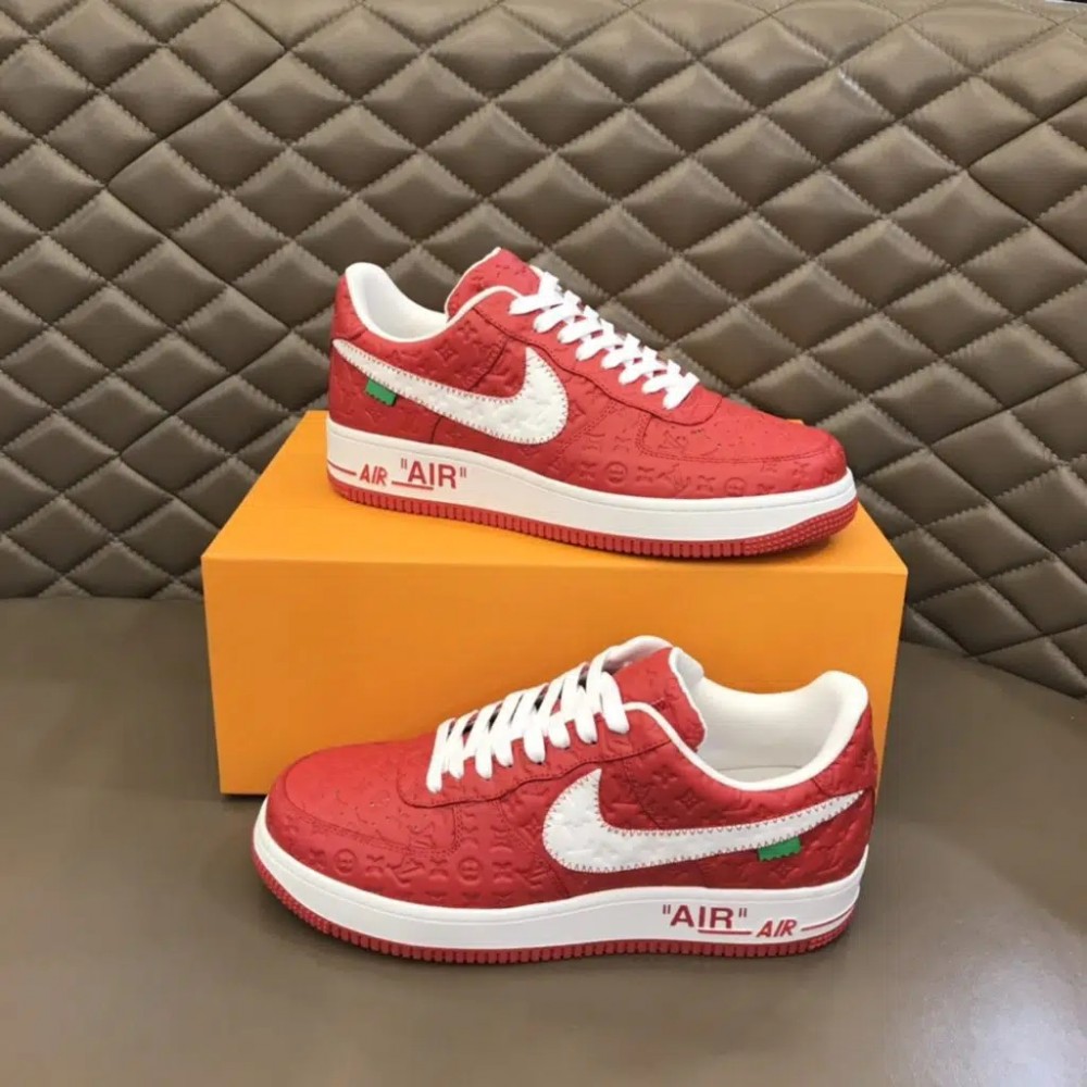 Louis Vuitton x Nike Air Force 1 Sneaker Reps (Pure Red)