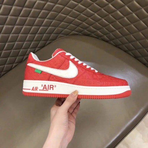 Louis Vuitton x Nike Air Force 1 Sneaker Reps (Pure Red)