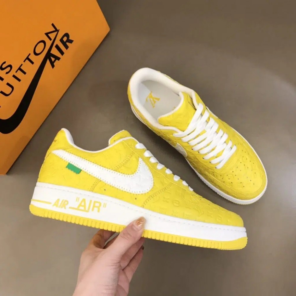 Louis Vuitton x Nike Air Force 1 Sneaker Reps (Yellow)