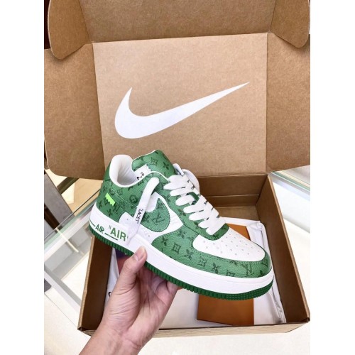 Louis Vuitton x Nike Air Force 1 Sneaker Reps (Mono Green)