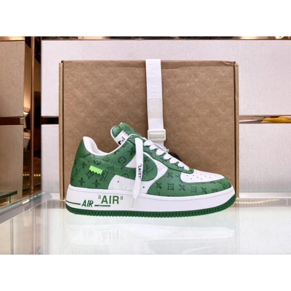 Louis Vuitton x Nike Air Force 1 Sneaker Reps (Mono Green)