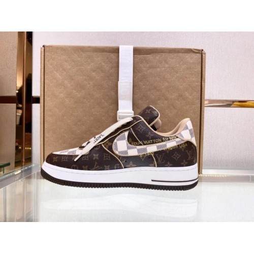 Louis Vuitton x Nike Air Force 1 Replica Shoe (Mono Brown)