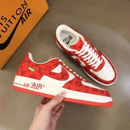 Louis Vuitton x Nike Air Force 1 Reps Shoe (Mono Red)