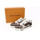 Louis Vuitton Trainer Sneaker Reps LOGO BROWN