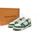 Louis Vuitton Trainer Sneaker Reps GREEN DENIM