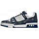 Louis Vuitton Trainer Sneaker Reps BLUE DENIM