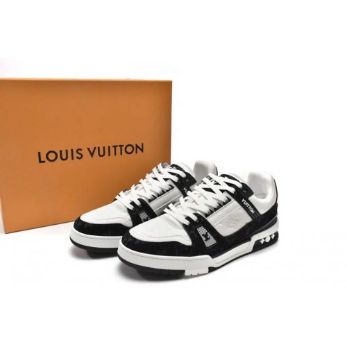 Louis Vuitton Trainer Sneaker Reps BLACK DENIM