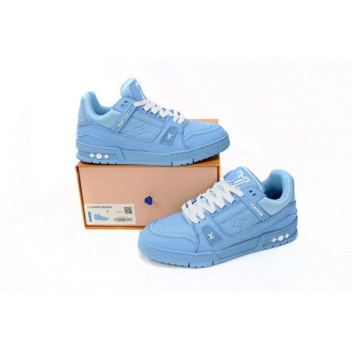 Louis Vuitton Trainer Sneaker Reps ALL LIGHT BLUE