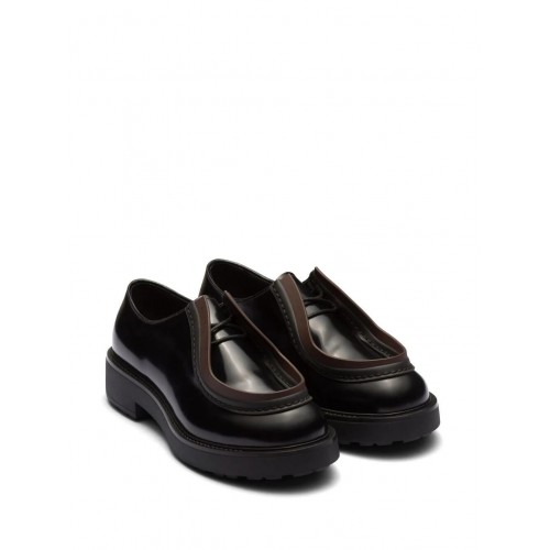 Prada opaque brushed-leather lace-up shoes