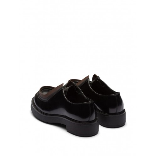 Prada opaque brushed-leather lace-up shoes