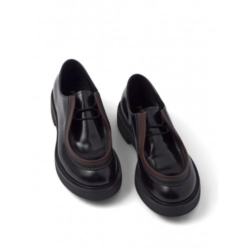 Prada opaque brushed-leather lace-up shoes