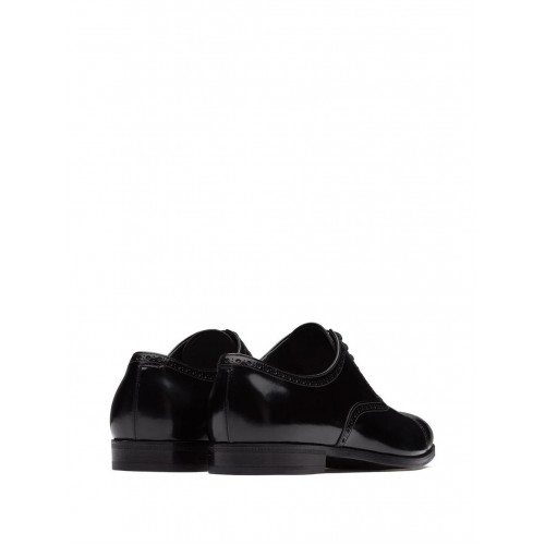 Prada brushed fumé leather Oxford shoes