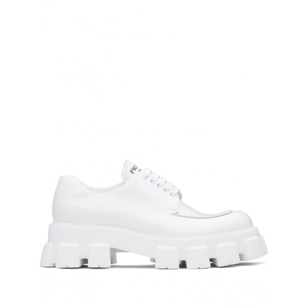 Prada Moonlith brushed leather lace-up shoes