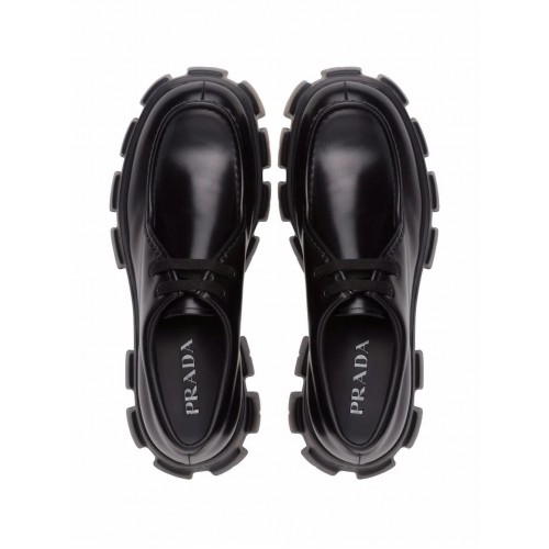 Prada Moonlith brushed leather lace-up shoes