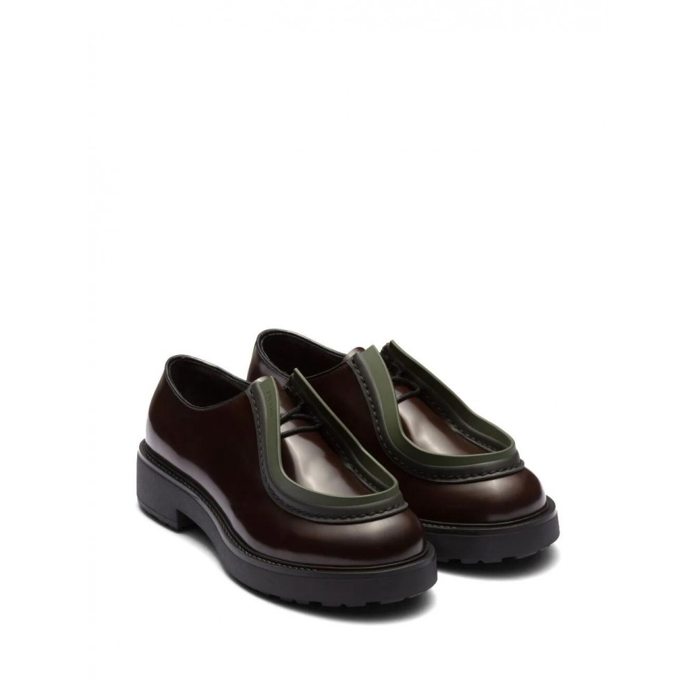 Prada opaque brushed-leather lace-up shoes