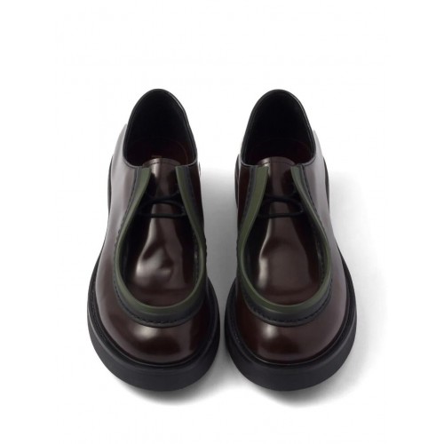 Prada opaque brushed-leather lace-up shoes