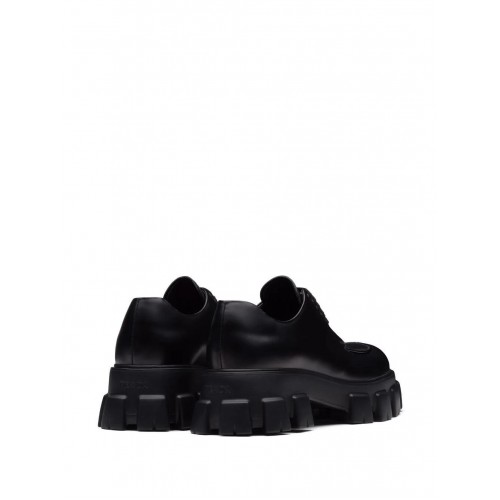 Prada Monolith brushed leather lace-up shoes