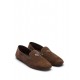 Prada logo-plaque suede driving shoes