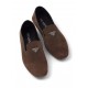 Prada logo-plaque suede driving shoes