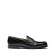 Prada logo-plaque leather loafers