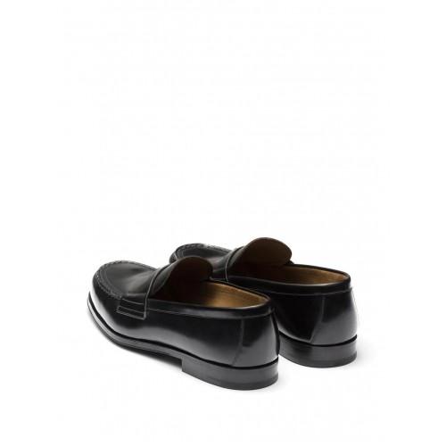 Prada logo-plaque leather loafers