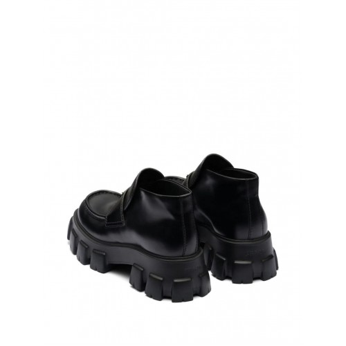 Prada Monolith leather flatform loafers