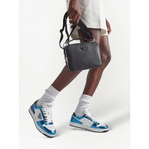 Prada District metallic-effect sneakers