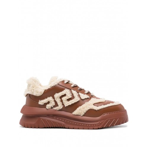 Versace Greca Odissea shearling sneakers