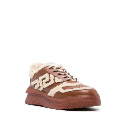 Versace Greca Odissea shearling sneakers